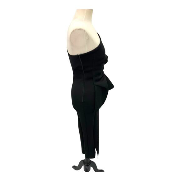 ASOS DESIGN One Shoulder Half Peplum Pencil Midi Dress Black Size 4 NWT - Picture 7 of 10
